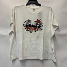 Levis Womens Plus 2X White Cosmos Flowers Cloud Dancer T Shirt Top NWD CY54 - $19.59
