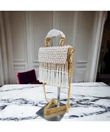 Pearl Mini Box Clutch Purse | Luxurious Designer | Crystal and Pearl Work  - $61.68 CAD