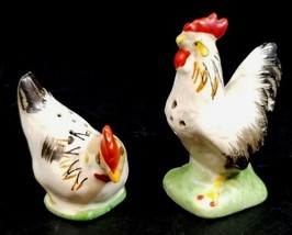 VTG Rooster Chicken Salt &amp; Pepper Shaker Ceramic Retro Farm Animal Figurine  - £19.60 GBP