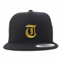 Trendy Apparel Shop Old English Gold T Embroidered Snapback Flatbill Bas... - £19.58 GBP