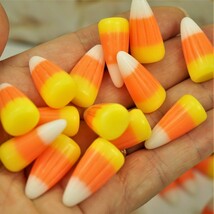 RESIN CANDY CORN DIY CABOCHONS FOR HALLOWEEN CRAFT SMALL GIFT FOR KIDS I... - £9.58 GBP