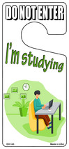 Im Studying Green Novelty Metal Door Hanger DH-143 - $18.95