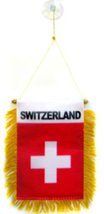 Wholesale lot 3 Switzerland Mini Flag 4&#39;&#39;x6&#39;&#39; Window Banner suction cup BEST Gar - £4.72 GBP