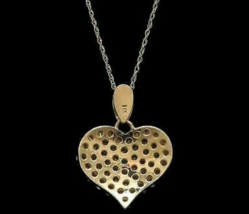 1CT Imitación Diamante Charm Corazón 18&quot; Collar 18k Oro Amarillo Chapado - £62.14 GBP