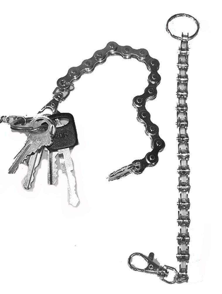 HEAVY DUTY chrome MOTORCYCLE BIKE CHAIN KEY RING HOLDER new silver link ... - $4.70