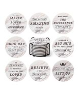 White Elephant Marble Ceramic Drink Coasters Set of 8 with Holder - $293.40 MXN