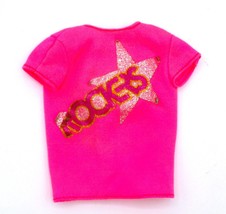Vintage Barbie Doll Rockers Glitter Pink T-Shirt Concert Top Mattel - $8.91