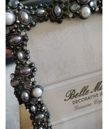 Belle Maison PICTURE FRAME Art Deco Style Decorative Jewels and Pearls Grey - $54.82 CAD
