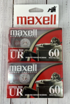 Maxell UR 60 Minute Blank Audio Cassette Tapes Normal Bias - Lot of 2 NEW - £7.97 GBP