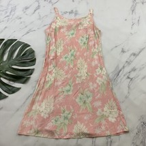 Tropical Ease Womens Vintage Slip Dress Size L Pastel Pink Green Tropical Hawaii - £23.73 GBP