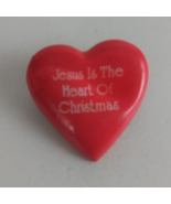 Vintage Red Jesus Is The Heart Of Christmas Dented Lapel Hat Pin - €5,41 EUR