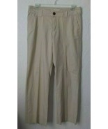 Lee One True Fit Beige Linen Pants Women size Medium Straight Leg Pocket... - £12.50 GBP