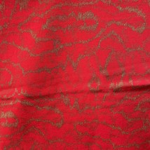 VTG Fabric Christmas Print Red Gold - £5.66 GBP