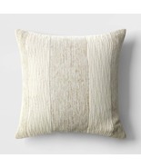 Oversized Chunky Textured Cotton Blend Striped Square Throw Pillow Beige... - $46.99