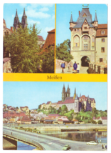 Vtg Postcard-Germany-Meiben-Dom und Albrechtsburg-Multi View-Chrome-GER2 - £4.71 GBP