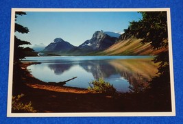 Vintage Banff National Park Bow Lake Crowfoot Mountain Postcard Alberta Canada - £3.13 GBP