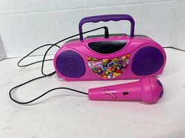 Shopkins Radio Karaoke Portable FM Radio w/ Wired Microphone, Pink - $19.95