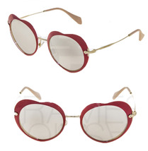 Miu Miu Collection 54R Metal Heart Red Pink Silver Mirrored Sunglasses MU54RS - £189.10 GBP