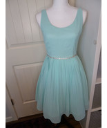 a. drea BLUE Green Chiffon Cocktail Prom Pageant Party Dress w Rinestone... - $54.14 CAD