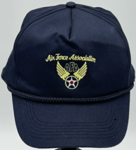 Vintage Air Force Association Snapback Rope Hat Blue Military Pilot - £14.50 GBP