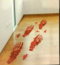 Life Size Bloody Skeleton Foot Feet Prints Floor Stickers Halloween Decorations - £3.72 GBP