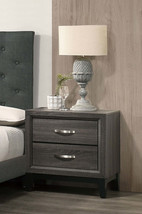 Rustic Grey Oak Nightstand - 2 Drawers - Solid Wood - $261.99