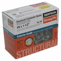 Simpson Structural Screws SD9112R100 No.9 by 1-1/2-Inch Structural-Conne... - £23.58 GBP