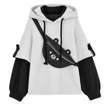 2pc  Hoodie Womens Sweatshirt With Waist Bag Cute Suit Autumn Winter Warm work S - £54.95 GBP
