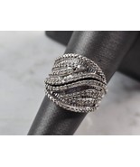 Womens Vintage Estate Sterling Silver Modernist Diamond Ring 6.8g #E6179 - €106,97 EUR