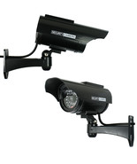 Pack Of 2 Solar Powered Dummy Security Camera Cctv With Led Record Light... - £25.19 GBP
