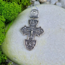 New Pendant Cross Jesus Christ Crucifix Orthodox Russian Sterling 925 Silver Men - £99.14 GBP