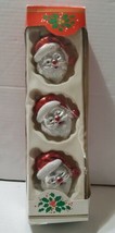 Vintage Santa Claus Hanging Christmas Ornaments 3 Set Unbreakable Galvas Italy   - £18.49 GBP