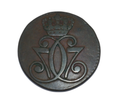 Denmark 1771 Christian VII 1 Skilling Dansk Copper Coin - $39.19