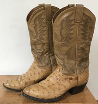Vintage Tony Lama Full Quill Ostrich Skin Leather Cowboy Western Boots M... - £125.54 GBP