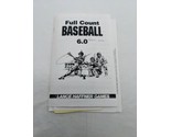Full Count Baseball 6.0 Lance Haffner Games Video Game Manual - £22.70 GBP