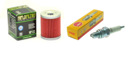 Tune up Kit Oil Filter NGK Spark Plug Suzuki King Quad 300 Quadrunner 25... - $12.95