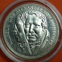 GERMANY 5 MARK UNC SILVER COIN 1967 F HUMBOLDT RARE IN CAPSULE - $46.54