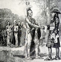 William Penn And Native Americans 1899 Victorian American History Ephemera DWZ2 - £15.68 GBP