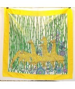 Purple Psychedelic Flowers Giraffes Bamboo Yellow Scarf  26 Inch - £10.10 GBP