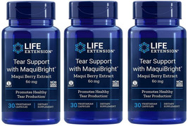 TEAR SUPPORT with MAQUIBRIGHT EYE HEALTH  FOR  DRY EYE 90 Veg Cap LIFE E... - $41.39