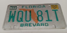 2002 Florida License Plate Brevard County Tag Official Real Authentic WQU81T - £8.30 GBP