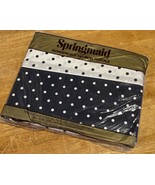 Vtg Springmaid CHARMED CIRCLE Navy Blue Polka Dots TWIN FLAT SHEET Wonde... - €21,38 EUR