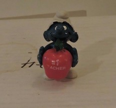 Smurfs # 1 Teacher Red Apple Smurf Figure Rare Vintage Toy School Schlumpf 20160 - £4.66 GBP