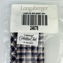 Longaberger J.W. Mini Berry Basket Liner #24678, JW Plaid , NEW In Package - $6.89