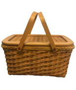 Longaberger 2000 Founder&#39;s Market Basket with Woven Lid Liner Protector - $140.13