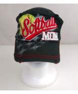 Pit Bull Softball Mom Women&#39;s Jeweled/Beaded Embroidered Adjustable Base... - £9.85 GBP