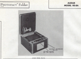 1947 Audar RE-8A Recorder Amplifier Speaker Combo Photofact Repair Manual - $12.86