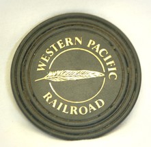 Western Pacific Railroad Feather River Line Black Plastic Drink Coaster - £35.61 GBP