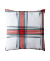 Morgan Home Plaid Reversible Decorative Pillow, 24 x 24 Inches,Red Plaid... - £35.61 GBP