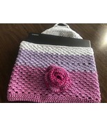 Handmade Crochet Laptop Sleeve Bag Cover Multicolor Lined Button Closure... - $88.01 CAD